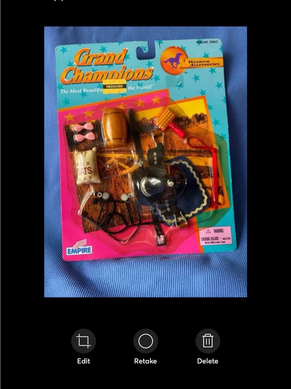 Vintage 1995 Empire Grand Champions Western Horse accessories toy NIB